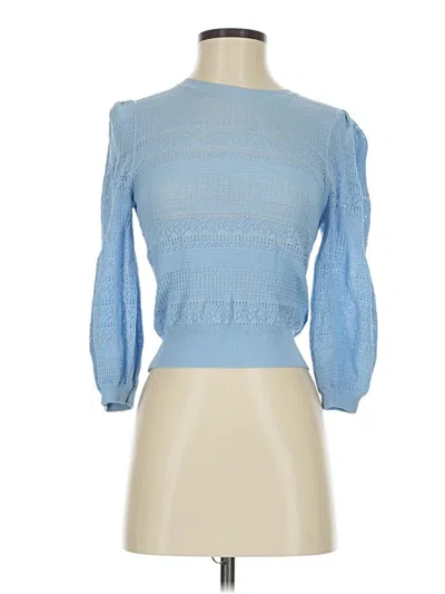 Pre-owned Zara 3/4 Sleeve Top Blue Boatneck Tops