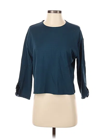 Pre-owned Zara 3/4 Sleeve Top Blue Boatneck Tops