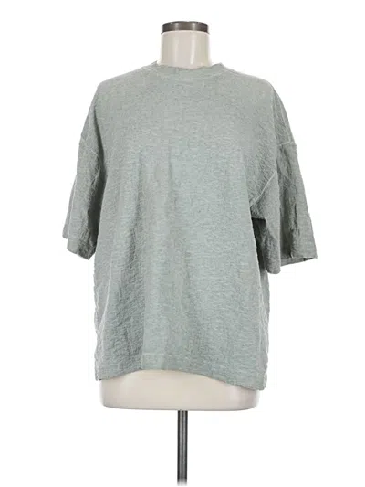 Pre-owned Zara 3/4 Sleeve Top Gray Mock Neckline Tops