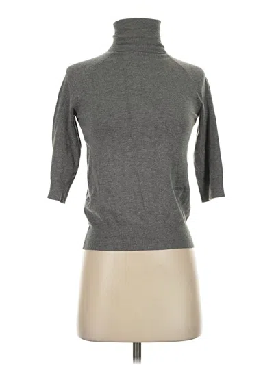 Pre-owned Zara 3/4 Sleeve Top Gray Turtleneck Tops