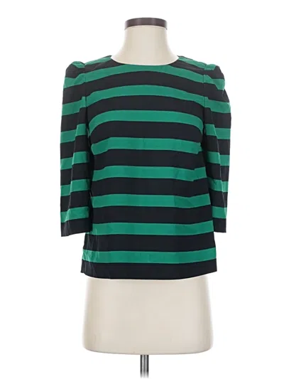 Pre-owned Zara 3/4 Sleeve Top Green Boatneck Tops