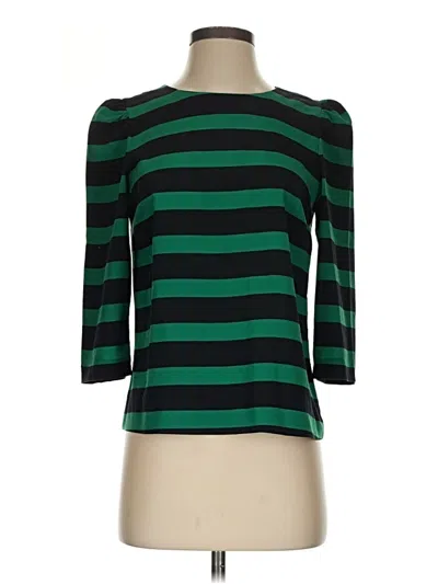 Pre-owned Zara 3/4 Sleeve Top Green Boatneck Tops