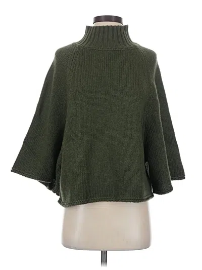 Pre-owned Zara 3/4 Sleeve Top Green Turtleneck Tops