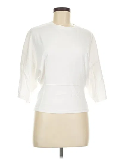 Pre-owned Zara 3/4 Sleeve Top Ivory Boatneck Tops In White