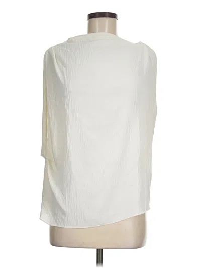 Pre-owned Zara 3/4 Sleeve Top Ivory One Shoulder Neckline Tops In White