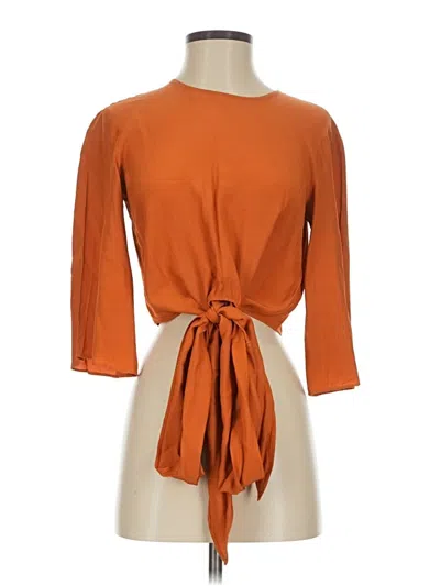 Pre-owned Zara 3/4 Sleeve Top Orange Boatneck Tops