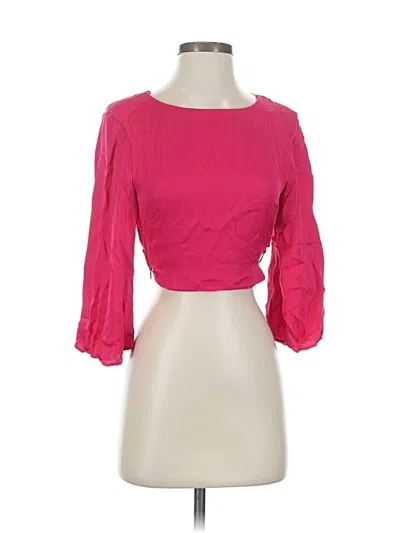 Pre-owned Zara 3/4 Sleeve Top Pink Sweetheart Neckline Tops