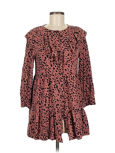 Pre-owned Zara 3/4 Sleeve Top Pink Sweetheart Neckline Tops