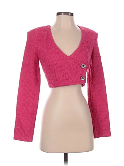 Pre-owned Zara 3/4 Sleeve Top Pink Sweetheart Neckline Tops