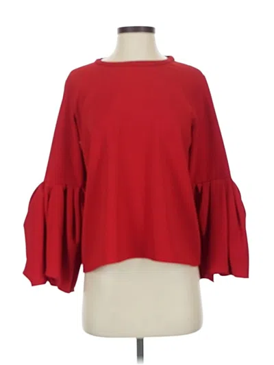 Pre-owned Zara 3/4 Sleeve Top Red Boatneck Tops