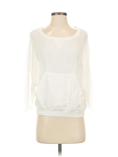 Pre-owned Zara 3/4 Sleeve Top White Scoop Neck Tops