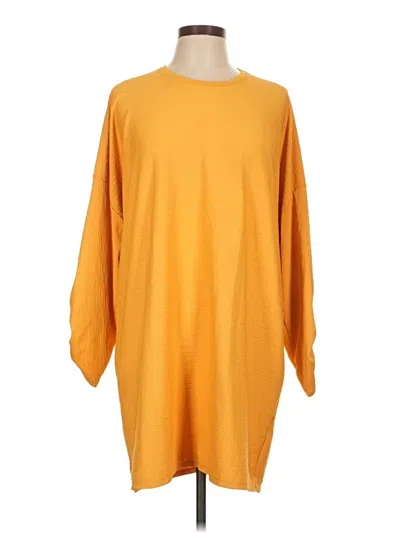Pre-owned Zara 3/4 Sleeve Top Yellow Boatneck Tops