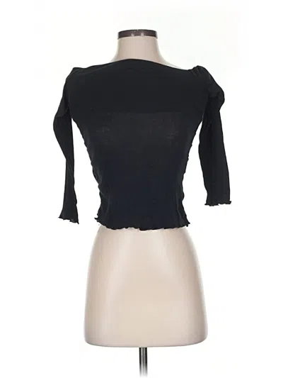 Pre-owned Zara 3/4 Sleeve T-shirt In Black