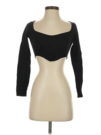 Pre-owned Zara 3/4 Sleeve T-shirt In Black