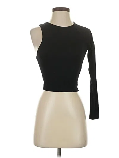 Pre-owned Zara 3/4 Sleeve T-shirt In Black