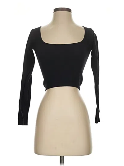 Pre-owned Zara 3/4 Sleeve T-shirt In Black