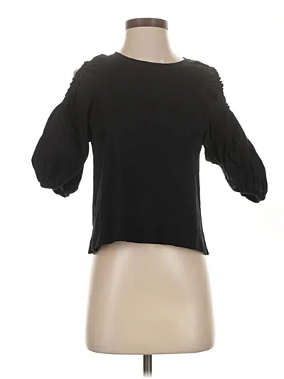Pre-owned Zara 3/4 Sleeve T-shirt In Black