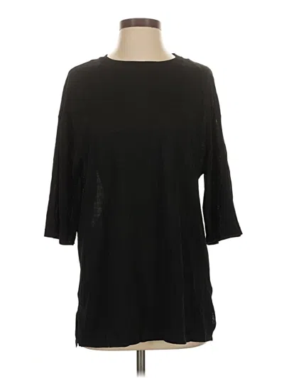 Pre-owned Zara 3/4 Sleeve T-shirt In Black