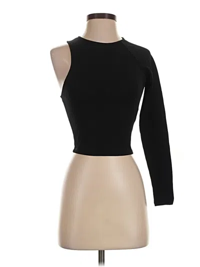 Pre-owned Zara 3/4 Sleeve T-shirt In Black
