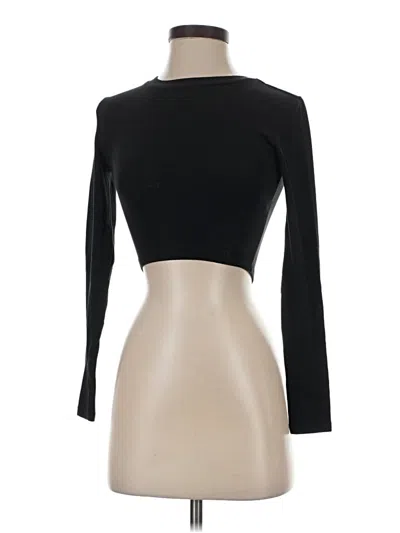 Pre-owned Zara 3/4 Sleeve T-shirt In Black
