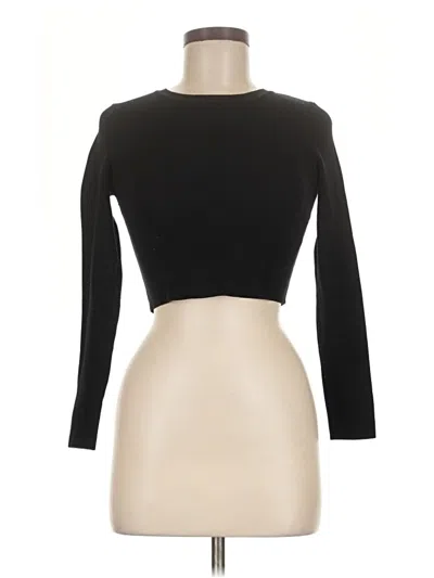 Pre-owned Zara 3/4 Sleeve T-shirt In Black