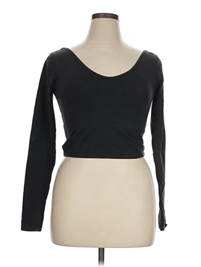 Zara 3/4 Sleeve T-shirt In Black