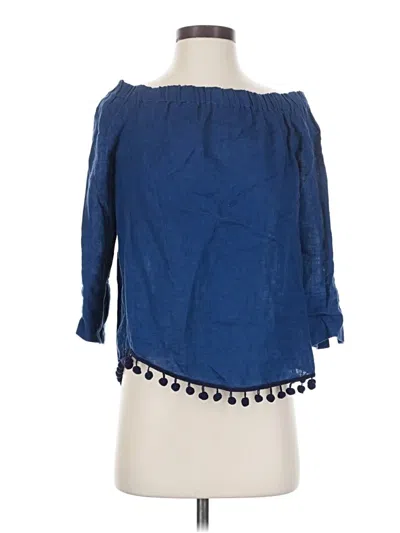 Pre-owned Zara 3/4 Sleeve T-shirt In Blue