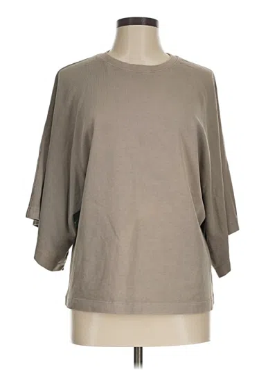 Pre-owned Zara 3/4 Sleeve T-shirt In Brown