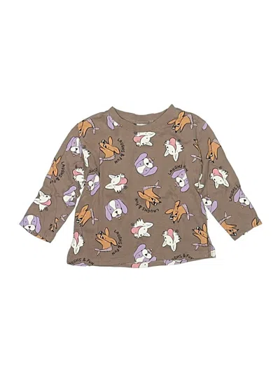 Pre-owned Zara Kids' 3/4 Sleeve T-shirt In Brown