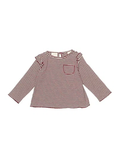 Pre-owned Zara Babies' 3/4 Sleeve T-shirt In Burgundy