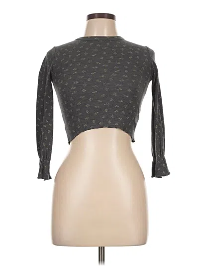 Pre-owned Zara 3/4 Sleeve T-shirt In Gray