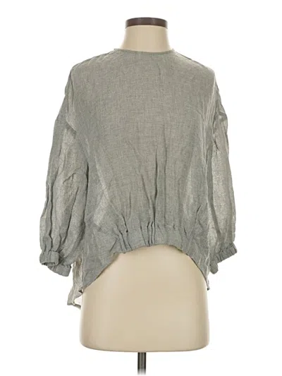 Pre-owned Zara 3/4 Sleeve T-shirt In Gray