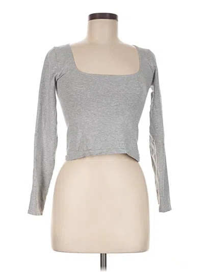 Pre-owned Zara 3/4 Sleeve T-shirt In Gray