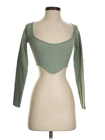 Pre-owned Zara 3/4 Sleeve T-shirt In Green