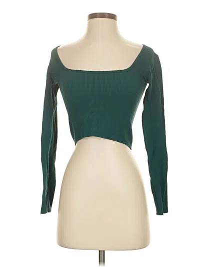 Pre-owned Zara 3/4 Sleeve T-shirt In Green