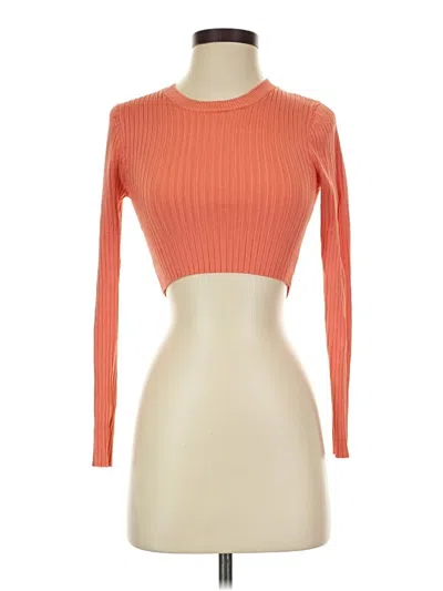 Pre-owned Zara 3/4 Sleeve T-shirt In Orange