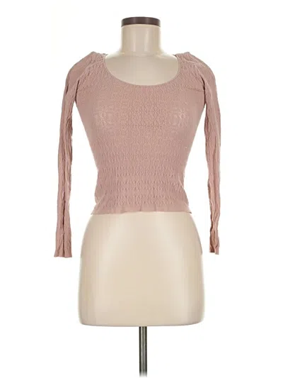 Pre-owned Zara 3/4 Sleeve T-shirt In Pink
