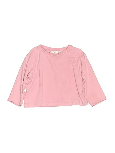 Pre-owned Zara Kids' 3/4 Sleeve T-shirt In Pink