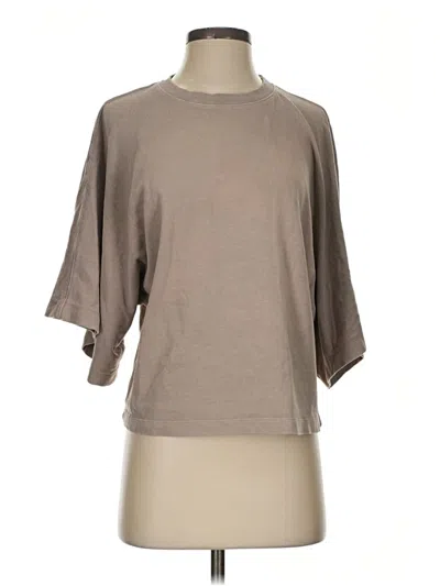 Pre-owned Zara 3/4 Sleeve T-shirt In Tan