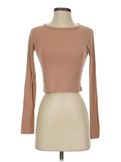 Pre-owned Zara 3/4 Sleeve T-shirt In Tan