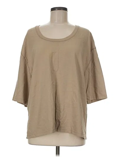 Pre-owned Zara 3/4 Sleeve T-shirt In Tan