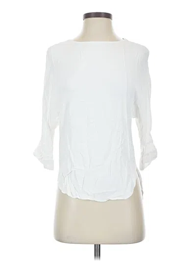 Pre-owned Zara 3/4 Sleeve T-shirt In White