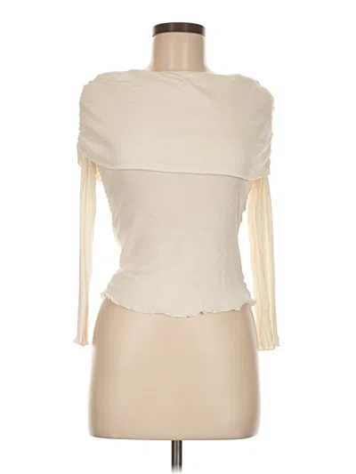 Pre-owned Zara 3/4 Sleeve T-shirt In White