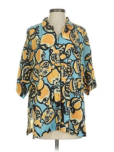 Pre-owned Zara 3/4 Sleeve T-shirt In Yellow