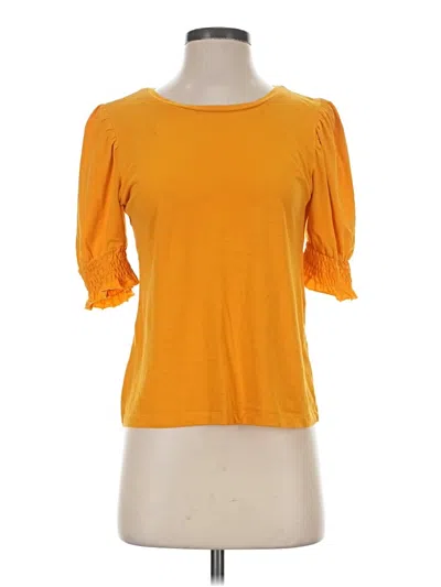 Pre-owned Zara 3/4 Sleeve T-shirt In Yellow