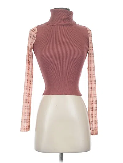 Pre-owned Zara 3/4 Sleeve Turtleneck In Brown