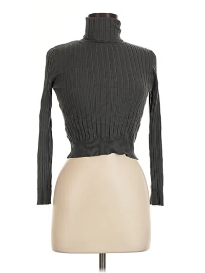 Pre-owned Zara 3/4 Sleeve Turtleneck In Gray