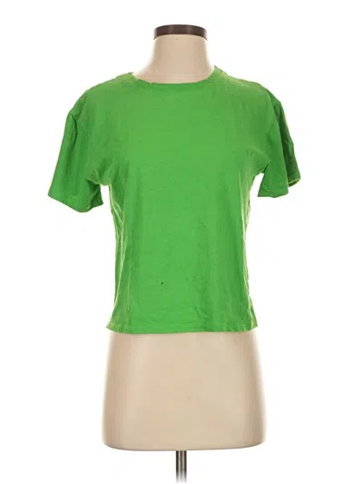 Pre-owned Zara Active T-shirt In Green