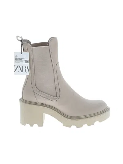 Pre-owned Zara Ankle Boots In Gray