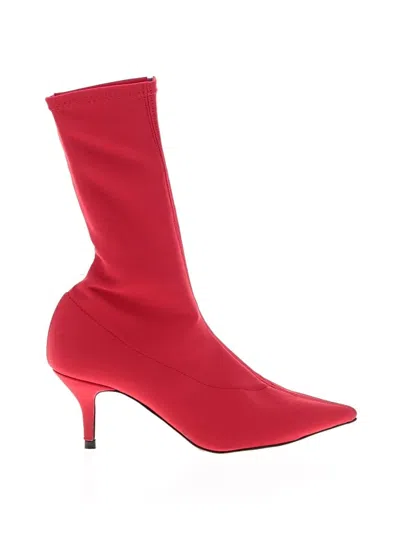 Pre-owned Zara Ankle Boots In Red